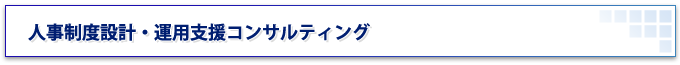 人事制度設計・運用支援コンサルティング